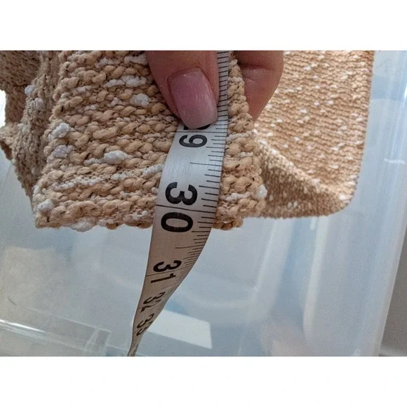 Sabo Khaki White Slub Knit Boucle Midi Skirt XS Neutral Resort Chic Lounge‎ - Picture 7 of 9